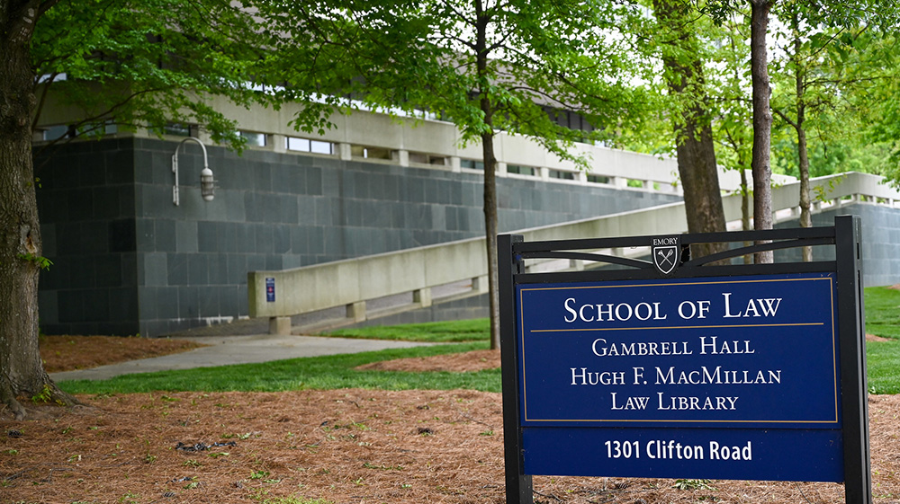 Emory Law front sign